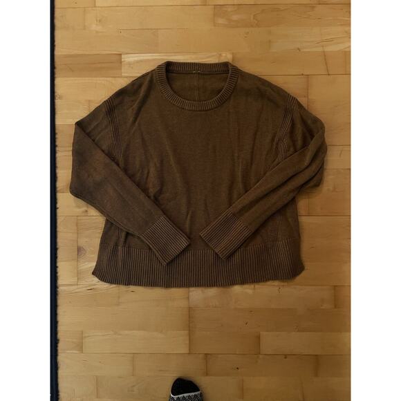 Lululemon Sweater Brown Camel Cashmere Blend Pullover Luxury 6 - Picture 2 of 4